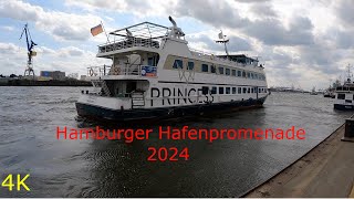 Hamburger 🛟🚢 Hafenpromenade 2024 4K [upl. by Attelrac]