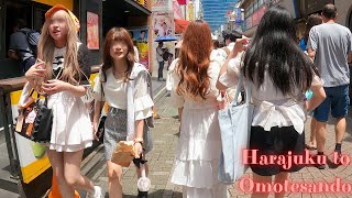 Harajuku to Omotesando Tokyo walk tour【4K】7202426 [upl. by Rebmetpes]