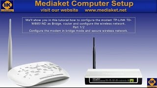 TPLINK TDW8951ND Modem configuration as a Bridge  a router secure the wifi and open ports [upl. by Etteval]