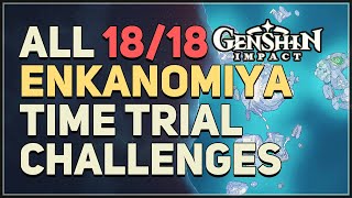 All 18 Enkanomiya Time Trial Challenges Genshin Impact Kairos Constancy [upl. by Acilef]