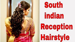 South Indian Reception Hairstyle  Simple Reception Hairstlye [upl. by Ymmac741]