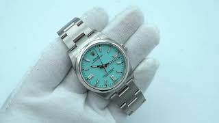 Rolex 126000 Oyster Perpetual 36 mm Smooth Bezel Turquoise Dial Oyster Bracelet Complete Set 2023 [upl. by Aztiraj]