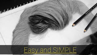 How to draw hair Realistic  INDENTING TECHNIQUE 😍   explained tutorial for beginners Eng sub [upl. by Selry]