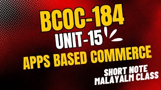 BCOS184UNIT15APPS BASED COMMERCEIGNOU [upl. by Chitkara]