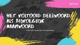 VDBN voltooid deelwoord als bijvoeglijk naamwoord [upl. by Assilen794]