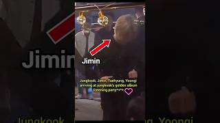 Jungkook Jimin Taehyung Yoongi arriving at jungkooks golden album listening party 🎉 fypシ゚viral [upl. by Ahsieni]