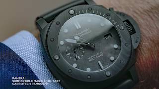 First look at the Panerai Submersible Marina Militare Carbotech PAM00979 [upl. by Lleuqar601]