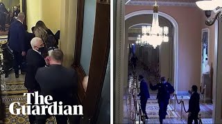 Trump impeachment new footage shows Mike Pence and Mitt Romney fleeing Capitol attack [upl. by Ali786]