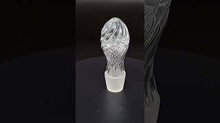 Clear Glass Crystal Swirled Bottle Stopper Frosted Barware Collectible Vintage [upl. by Charyl]