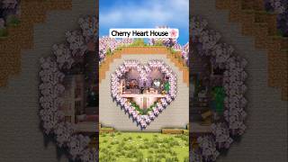 Minecraft Cherry 🌸 Heart House🏠  Easy Build shorts ytshorts viral minecraft viralvideo [upl. by Tiossem]