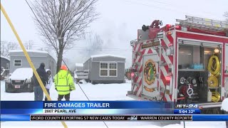 Afternoon fire damages trailer in Wesleyville [upl. by Nonez]