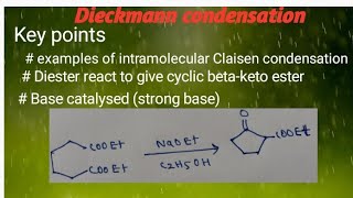 Dieckmann condensation dieckmann reaction organic chemistry reaction mechanism explanation tamil [upl. by Chlores133]