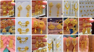 Latest Gold Earrings designs with PriceMost Beautiful Gold Earrings designs 2024gold earrings [upl. by Leahsim]