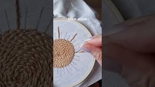 Quick stem stitch tutorial embroidery handembroidery handmade embroiderydesign stitch art [upl. by Issirk]