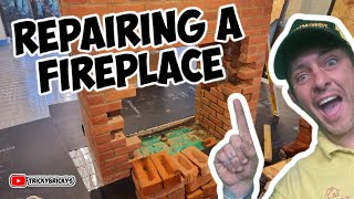 Bricklaying how to repair Fireplace brickwork bricklaying construction build [upl. by Audly693]