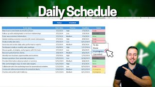 How to make a Schedule on Excel with Daily Entries  Easy Template [upl. by Ogu]