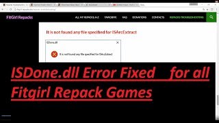 ISDonedll Error Fixed For all Fitgirl Repack Games  Once for all SolutionJuly 2017 [upl. by Arron]