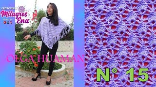 Como tejer el poncho N° 15 a crochet en punto arañas pequeñas para damas paso a paso fácil de tejer [upl. by Peterson]