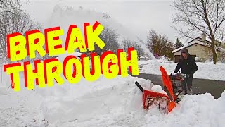 HOW TO SNOWBLOW THE END OF A DRIVEWAY AFTER A SNOW STORMWithout Killing Your Snowblower [upl. by Dwain]