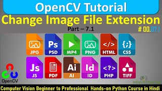 Change image file extension from format to another using OpenCV Python  OpenCV Tutorial in Hindi [upl. by Alacim]