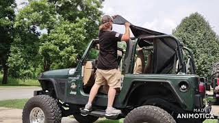 9706 Jeep Wrangler Smittybilt Bowless SoftTop Install Black Diamond [upl. by Krishna201]