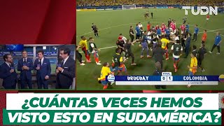 ¡UN EPISODIO MUY TRISTE Iván Zamorano opina sobre la BRONCA entre jugadores uruguayos y colombianos [upl. by Yleen]