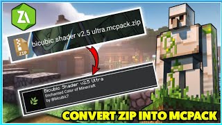 How to turn zip file to mcpack  Convert zip file to mcpack in Zarchiver [upl. by Esme]