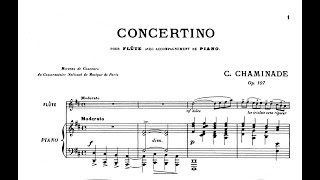 Cécile Chaminade  Concertino for Flute and Piano with Score [upl. by Erodasi540]