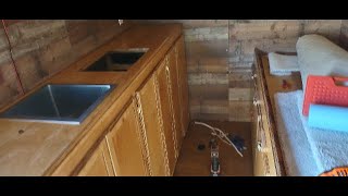 Cargo Trailer to RV Conversion Part 3 Buildout of kitchen area in 6 X 12 utility trailer [upl. by Darwen]