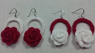 COMO HACER ARETES TEJIDOS A CROCHET 🧶💍 [upl. by Nedia459]