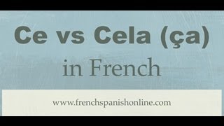 Ce vs Cela or ça in French [upl. by Aihsiym]