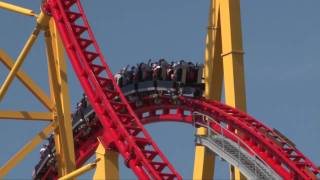 Intimidator 305 Roller Coaster Offride Shots HD First Drop Kings Dominion Aerial View [upl. by Nivrae]