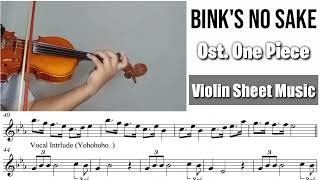 Binks No Sake  Ost One Piece  Violin Sheet Music [upl. by Elvah]