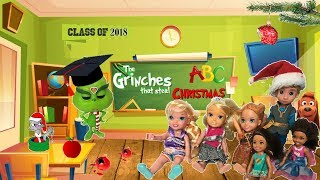 Anna and Elsa Toddlers Christmas Grinch School Mini Movie Toys in Action  New Stories  Dolls HD [upl. by Ahsele76]