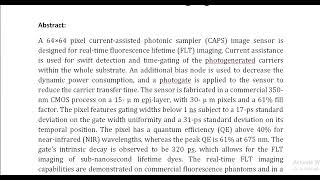 Pixel Current Assisted Photonic Sampler Image Sensor and Camera System for Real Time Fluoresce [upl. by Sibyls]