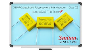 Suntan 310VAC Metallized Polypropylene Film Capacitor X2 Temperature Humidity BiasTHB series [upl. by Concordia800]