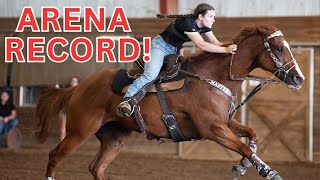 ARENA RECORD Barrel Race Vlog [upl. by Zoi]