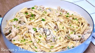 Fettuccine Alfredo con Pollo prepará Salsa Alfredo en casa con pocos ingredientes [upl. by Ecidna]