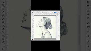 How to sketch painting colorize Photoshop tutorial photoshop shorts viralshort sketch [upl. by Ivel]