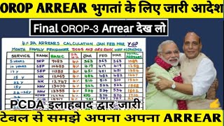 PCDA II OROP3 ll OROP3 arrear पेंशनsparsh ll OROP3 टेबल PCDA इलाहाबाद के तरफ से जारी हुआOROP 3 [upl. by Llehsem515]