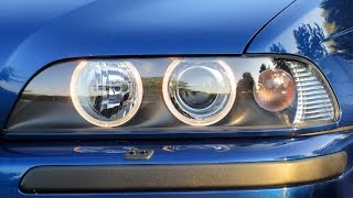 BMW E39 5Series Headlight Facelift  2001 Halos [upl. by Acul949]