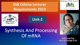 Synthesis And Processing Of mRNA  biologywithsonali ssbodisha zoology mrna [upl. by Camella]