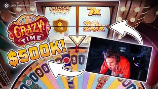 CASHING OUT OVER 500K ON THE CRAZY TIME WHEEL [upl. by Mountford]