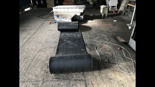 Hot splicing of heat resistant belt with a hydraulic vulcanizing press and the material Multiface [upl. by Lanrev]