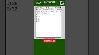 🟩 252  QUESTÃO DE MATEMÁTICA PARA CONCURSO shorts quiz concurso matemática simulado [upl. by Kalil]