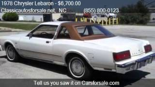 1978 Chrysler Lebaron  for sale in  NC 27603 VNclassics [upl. by Rogers]