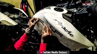 Apache RTR 180 Modification 2019  Apache RTR Body Graphics Installation  Modify Stickers [upl. by Ahsait]