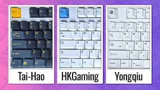 Budget Keycap Showdown TaiHao vs HK Gaming vs Yongqiu Gliging [upl. by Anisamot828]