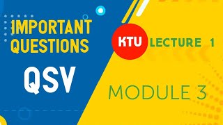 QSV  IMPORTANT QUESTIONS MODULE 3  LECTURE 1 HEXAGONAL ROOM PART 1 [upl. by Serilda340]