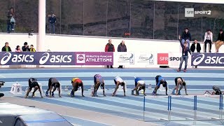 Meeting de Nantes 2018  Finale 60 m haies M Aurel Manga en 772 [upl. by Gilman]